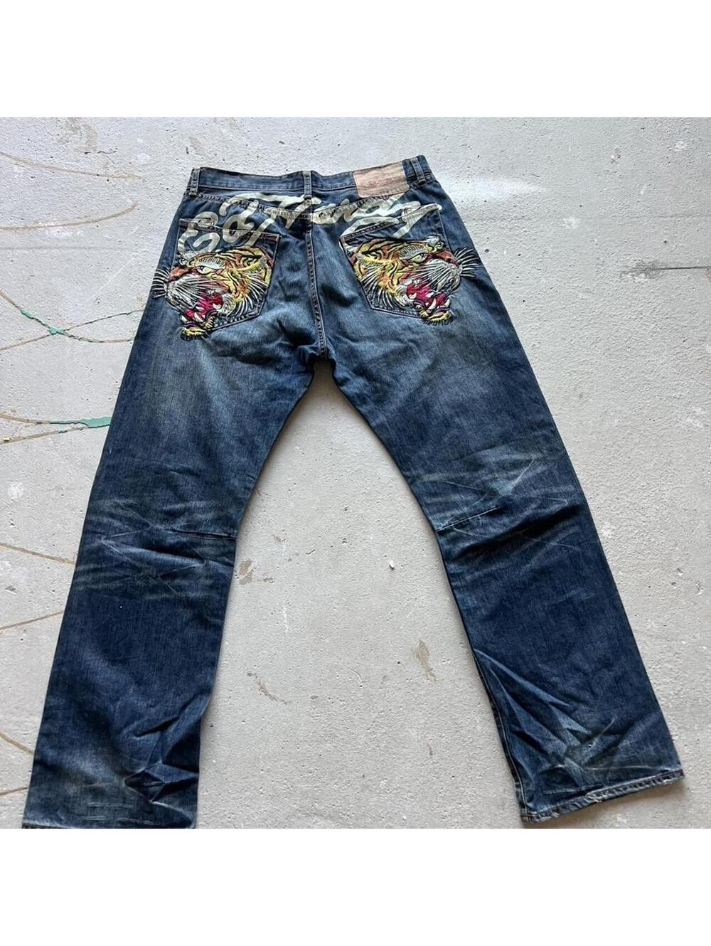 Ed Hardy Men's Blue and Navy Jeans